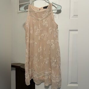 Sequin Hearts Blush Cream Lace Dress